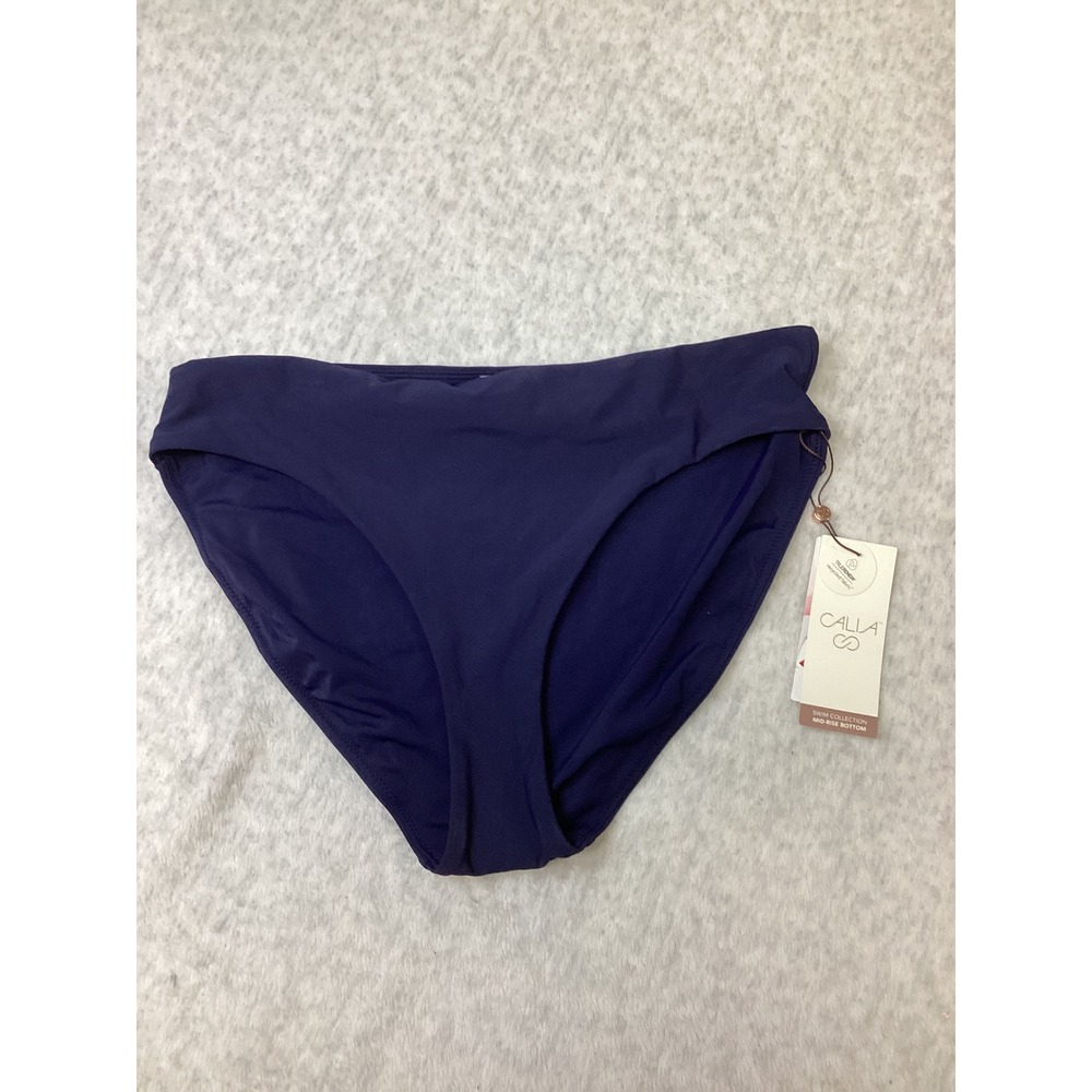 CALIA Core Mid Rise Swim Bottom Opulent Blue High Leg UPF 50+ WSA15401SP25 M